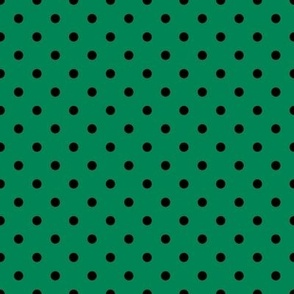 Tiny Polka Dot Pattern - Shamrock Green and Black