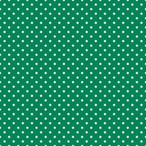 Tiny Polka Dot Pattern - Shamrock Green and White