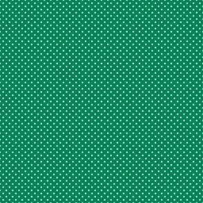 Micro Polka Dot Pattern - Shamrock Green and White