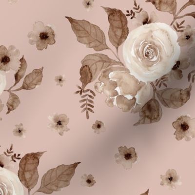 Cocoa Floral on Rose