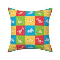 Dinosaurs cheater quilt red