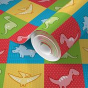 Dinosaurs cheater quilt red