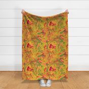 Psychedelic marbled print "Honey Olive" (24") - red, green, yellow (ST2022PM)