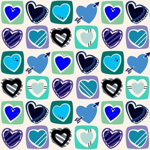 Eight Kitschy Hearts - Blues