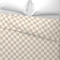 Neutral Sandy Taupe and Cream Classic Checkers 2” Squares by Brittanylane
