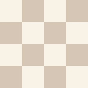 Neutral Sandy Taupe and Cream Classic Checkers 2” Squares by Brittanylane