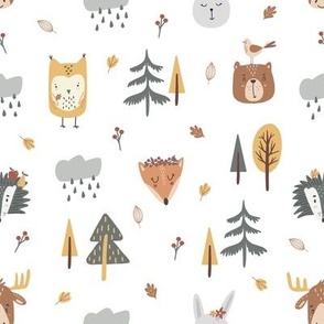 woodland animals pattern