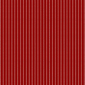 Penny Pinstripe: Red & Cream Pinstripe, Vintage, Retro, Weave