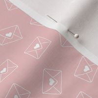 Love letters freehand valentine message in soft blush pink 
