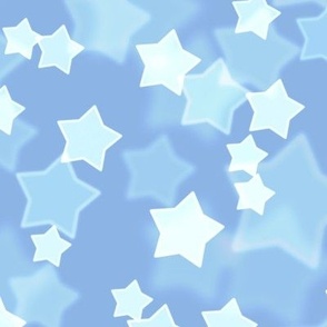 Large Starry Bokeh Pattern - Pale Cerulean Color