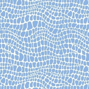 Alligator Pattern - Pale Cerulean and White