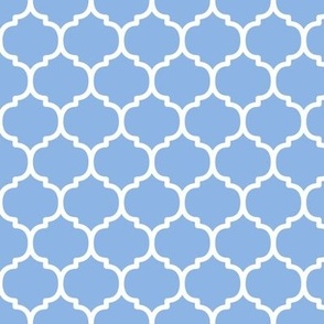 Moroccan Tile Pattern - Pale Cerulean and White