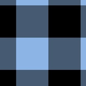 Extra Jumbo Gingham Pattern - Pale Cerulean and Black