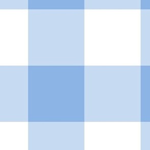 Extra Jumbo Gingham Pattern - Pale Cerulean and White