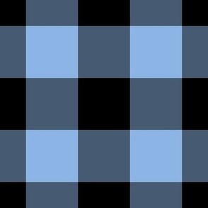 Jumbo Gingham Pattern - Pale Cerulean and Black