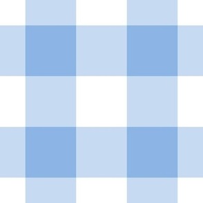 Jumbo Gingham Pattern - Pale Cerulean and White