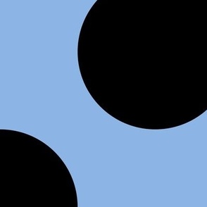 Jumbo Polka Dot Pattern - Pale Cerulean and Black