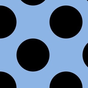 Large Polka Dot Pattern - Pale Cerulean and Black