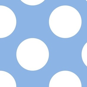 Large Polka Dot Pattern - Pale Cerulean and White