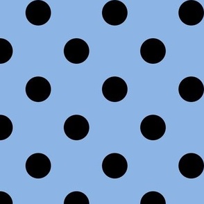 Big Polka Dot Pattern - Pale Cerulean and Black