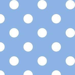 Big Polka Dot Pattern - Pale Cerulean and White