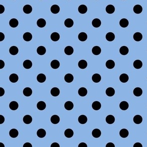 Polka Dot Pattern - Pale Cerulean and Black