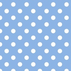 Polka Dot Pattern - Pale Cerulean and White