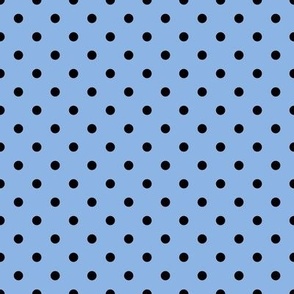 Small Polka Dot Pattern - Pale Cerulean and Black