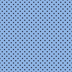 Tiny Polka Dot Pattern - Pale Cerulean and Black
