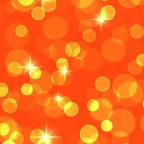 Large Sparkly Bokeh Pattern - Orange Red Color