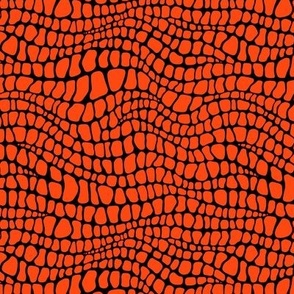 Alligator Pattern - Orange Red and Black