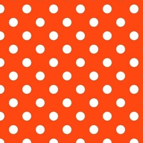 Polka Dot Pattern - Orange Red and White