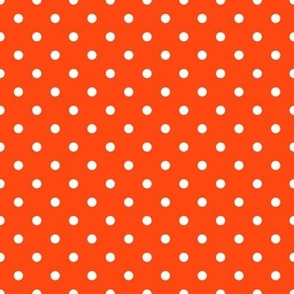 Small Polka Dot Pattern - Orange Red and White