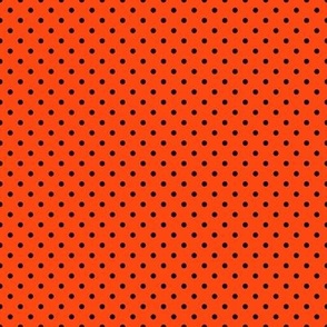 Tiny Polka Dot Pattern - Orange Red and Black