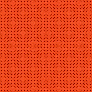 Micro Polka Dot Pattern - Orange Red and Black