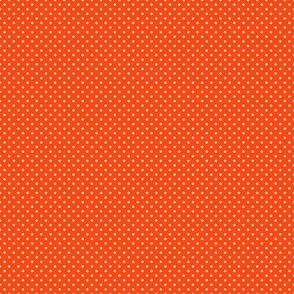Micro Polka Dot Pattern - Orange Red and White