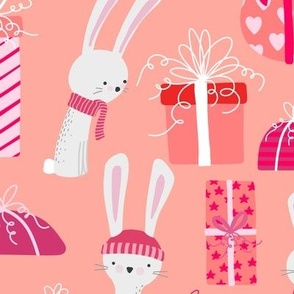 christmas presents and bunnies