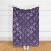 Cat Yoga Damask - Grape - Small 