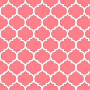 Moroccan Tile Pattern - Shell Pink and White