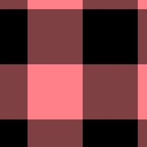 Extra Jumbo Gingham Pattern - Shell Pink and Black