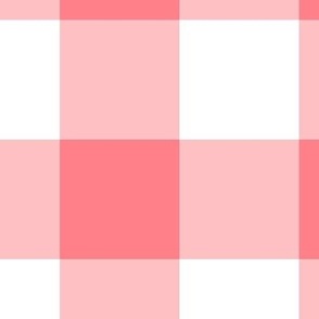 Extra Jumbo Gingham Pattern - Shell Pink and White