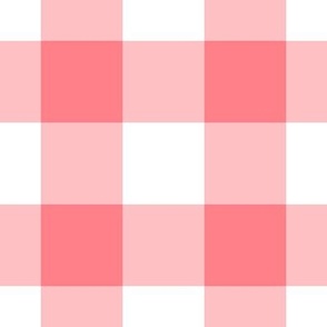 Jumbo Gingham Pattern - Shell Pink and White