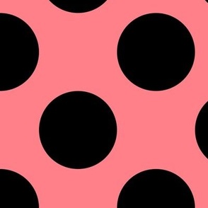 Large Polka Dot Pattern - Shell Pink and Black