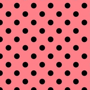 Polka Dot Pattern - Shell Pink and Black