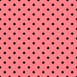 Small Polka Dot Pattern - Shell Pink and Black