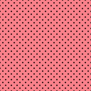 Tiny Polka Dot Pattern - Shell Pink and Black