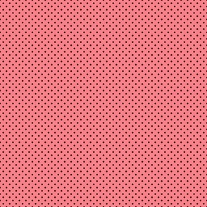 Micro Polka Dot Pattern - Shell Pink and Black