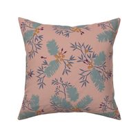 Pine Sprigs - Cottage Pink and Blue