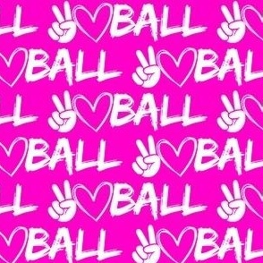 PEACE LOVE BALL PINK WHITE