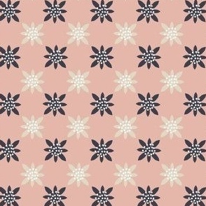 Flower Pink and Navy Geometric